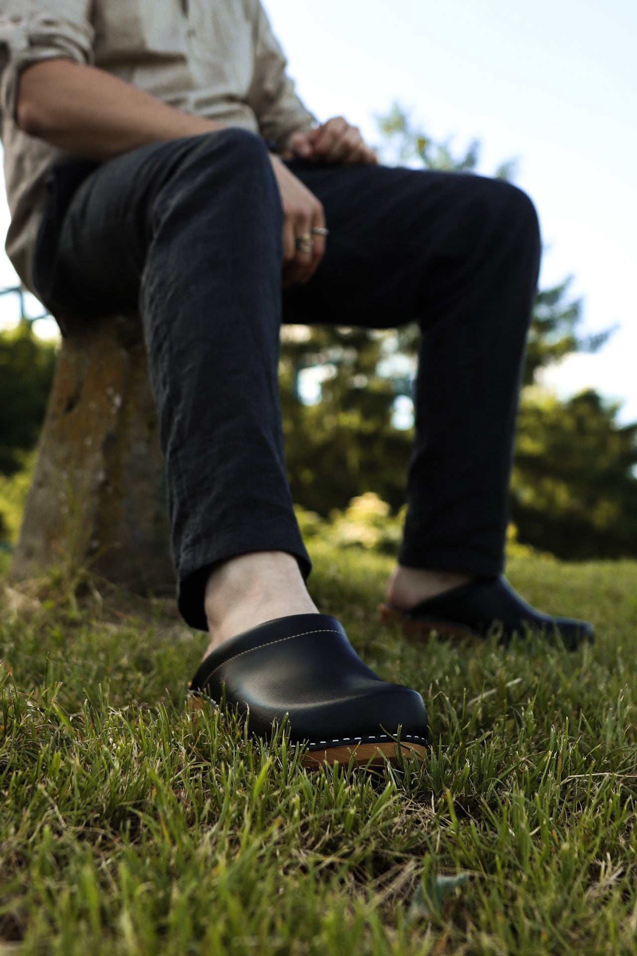 Swedish Black Leather Clogs, Women High Heel Handmade Clogs Sandals, Wooden Clogs  Mules, Moccasins Clog and Mules, Classic Clogs Sandals -  Canada